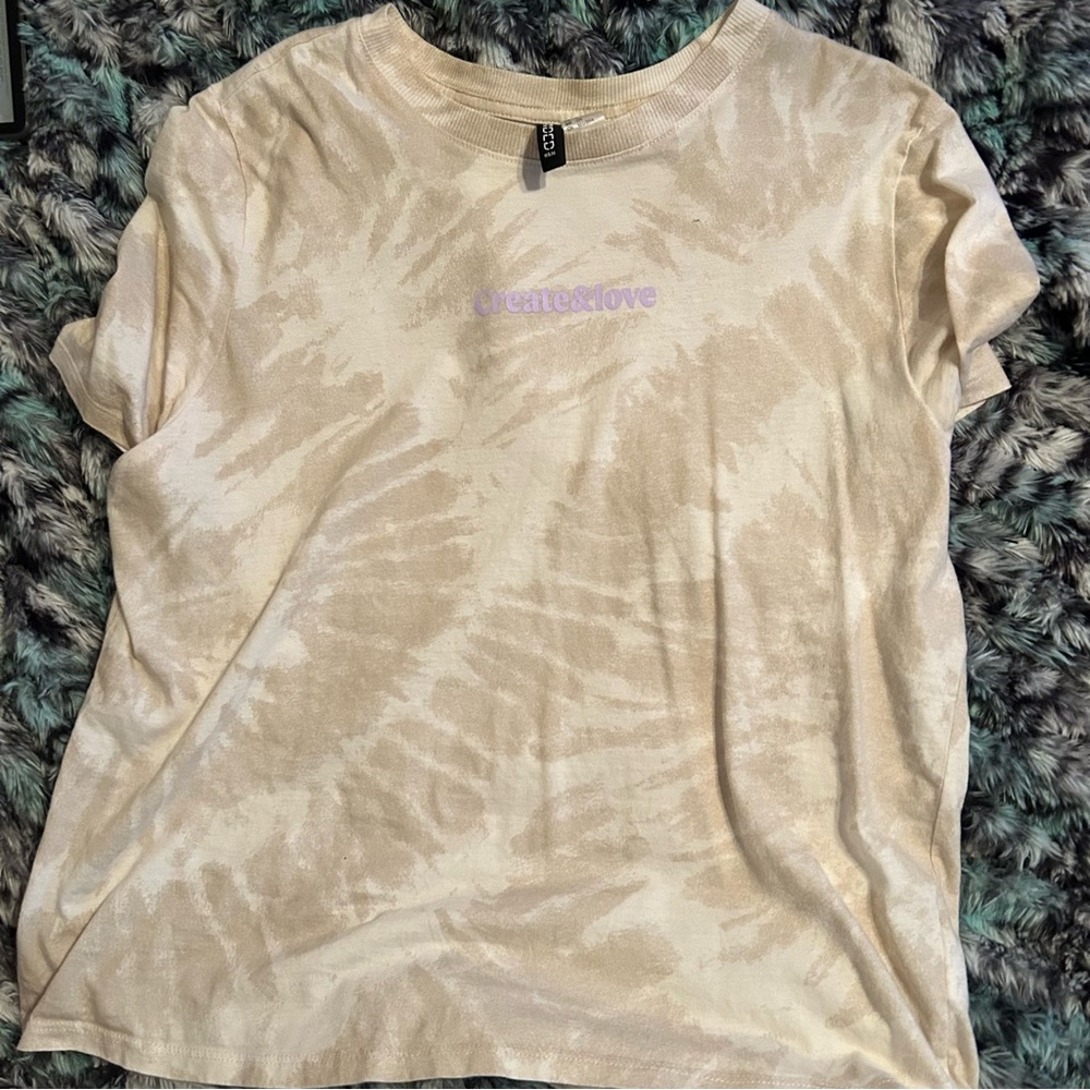 create&love creme tie-dyed tee